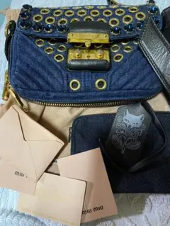 miumiu ビジューデニムショルダー バック おまけ付き