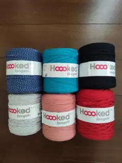 手芸ＴシャツヤーンHoooked Zpagetti コットン糸 6個セット