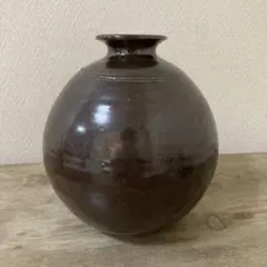 B452b「燻 花生」矢野款一作　共箱　大谷焼　徳島　燻焼　茶道具 B452b「燻 花生」矢野款一作 共箱 大谷焼 徳島 燻焼 茶道具