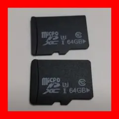 P) マイクロSDカード 64GB 2枚セット MicroSDカード