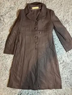 【美品】MARUNI ロングコート パープル ネイビー 42 Lサイズ