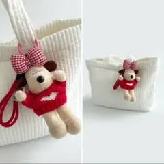 【美品】ほぼ未使用品 犬のぬいぐるみチャーム