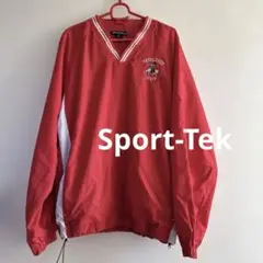 ▽▼Sport-Tek　ナイロンプルオーバー　M　ジャケット　上着　赤　Vネック