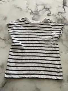 ストライプTシャツフレンチスリーブ 120