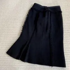 サイズSS アントニオベラルディ アシンメトリー ミディー丈 スカート黒 ウール