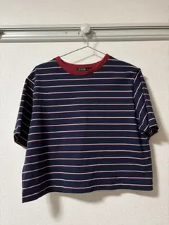 GORGEOUS ネイビー赤ストライプ Tシャツ