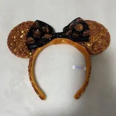 ディズニー ハロウィン カチューシャ スパンコール オレンジ