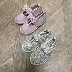 キッズ　上履き　フラットシューズ　スリッポン　17.0
