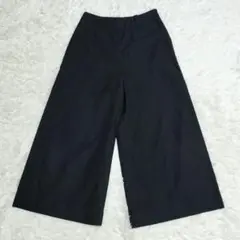 マーガレットハウエル　コットンリネン　ワイドパンツ　ブラックL　　美品