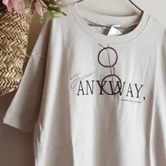 新品　Lugnoncure☆ベージュ／メガネ刺繍Tシャツ