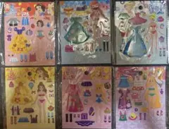 ディズニープリンセス　着せかえシール　ディズニー　6枚セット