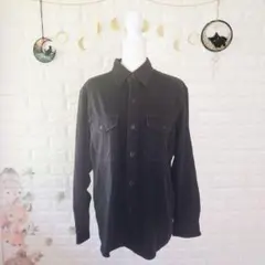 【ユニクロ】✨UNIQLO✨メンズ 長袖 シャツ ジャケット【M】黒 シンプル