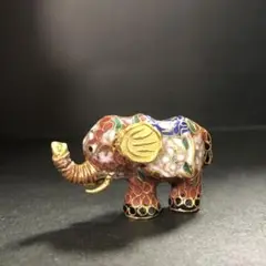 陶器 色鮮やかな象 ミニチュア
