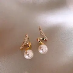 再入荷♡　レディース　ピアス　ゴールド　パール　ストーン　S925　高級感