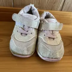 キラキラ靴 薄いピンク ベルクロ　17㎝
