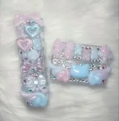 アイコス イルマワン デコケース ゆめかわデザイン ピンク×水色 セット☆