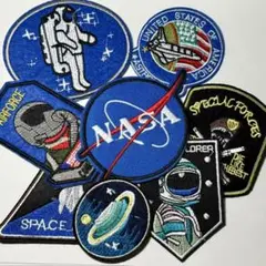 お買い得8枚組 NASA アメリカ　宇宙テーマ ワッペンセット NASA 空軍
