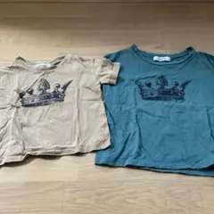 elfinFolk 王冠プリント Tシャツ 2枚セット100/120