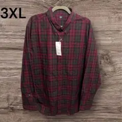 新品 タグ付き UNIQLO ユニクロ チェック柄 長袖シャツ 3XLサイズ