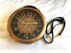 アンティーク時計型ショルダーバッグ 黒　おしゃれ　ユニーク　個性的