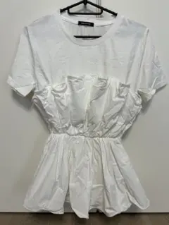 美品 GALLERIE ギャレリー ホワイト 半袖チュニック Tシャツ