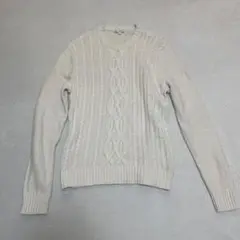Gap アイボリー ケーブルニット セーター Lメンズ