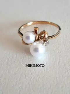 ミキモト パール×ダイヤモンドリング K18 指輪