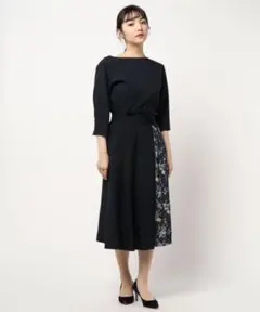 再値下げ価格！TONAL フラワーバタフライギャザープリーツワンピース