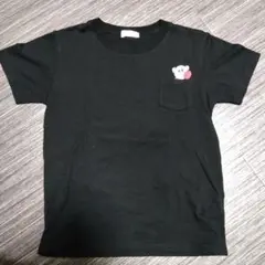 カービィ刺繍ポケットTシャツ 黒　140