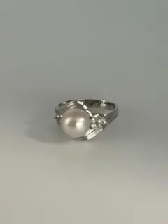 【アコヤ真珠】リング　シルバー