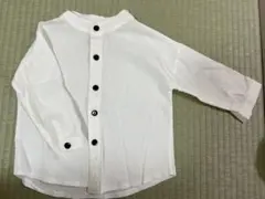 ホワイト 長袖ボタンシャツ　90cm