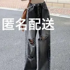 カジュアルウォッシュストレートレッグジーンズ