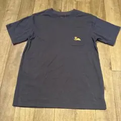 無印良品　ライオン　刺繍入りポケット　半袖Tシャツ　ダークグレー