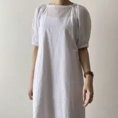 ユニクロxハナタジマ コラボコットンボリューム スリーブワンピース（半袖） S