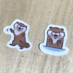 可愛い嘘 カワウソ ステッカー 【（∩・∀・∩）バア】