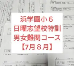 浜学園小６日曜志望校特訓男女難関コース 【7月8月】復習テスト