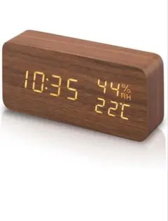 プラスデコ Wood LED Clock ブラウン