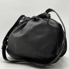 極美品✨ロエベ 巾着 アナグラム ショルダーバッグ 黒 ナッパレザー フラメンコ