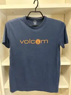 VOLCOM　Tシャツ　M　プリント　グレーネイビー　クルーネック　USA古着
