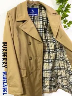 【クリーニング済】バーバリー ブルーレーベル トレンチコート ベージュ 38 M