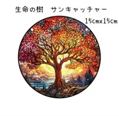 サンキャッチャー 生命の木 壁掛け 光 アクリルプレート 癒やし