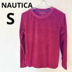 NAUTICA ノーティカ ベロア トレーナー S レディース ワインレッド