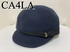 【美品!】CA4LA カシラ リボン ビジュー キャスケット ネイビー