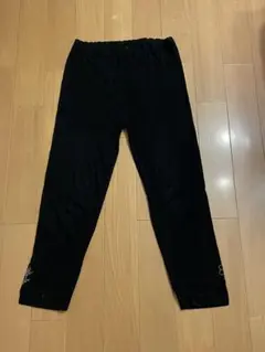 スパンコール装飾 黒カジュアルパンツ　レディース