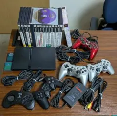 PS2 SCPH-70000＆コントローラ5個＆ソフト17本＆メモリーカード