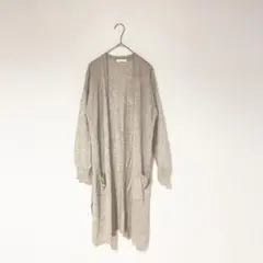 センシード ロングカーディガン L サマーニット フロントオープン 麻 リネン
