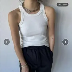 新品タグ付き／AIC.／カットリブアメスリタンクトップ
