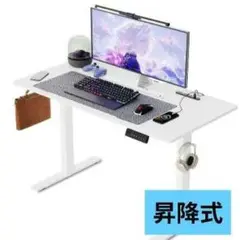 新品 昇降デスク 電動 幅120cm 奥行60cmホワイト コンセント付き