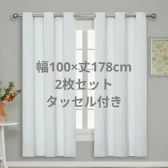 ハトメ カーテン 2枚セット タッセル付き 間切りライトグレー