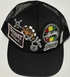 OLD STUSSY ワッペン メッシュキャップ ブラック
